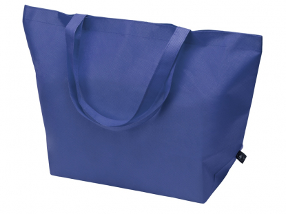 Сумка Reviver с донной складкой из нетканого переработанного материала RPET, синяя