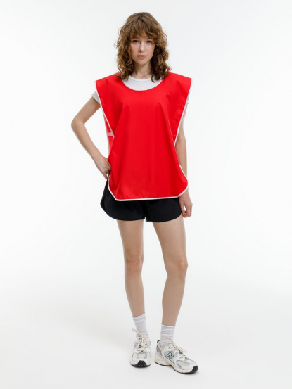 Манишка Member, единый размер, красная с белым