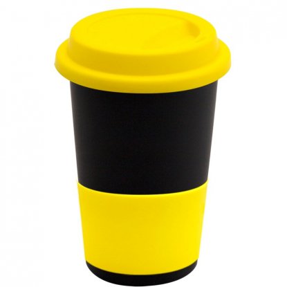 Кружка Magic To Go, черная с желтым