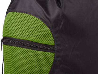 Спортивный рюкзак из сетки на молнии, светло-зелёный, карман