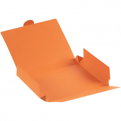 Коробка самосборная Flacky Slim, оранжевая, открытая