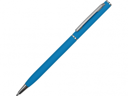 Ручка металлическая шариковая Атриум софт-тач, голубая