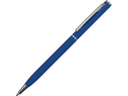 Ручка металлическая шариковая Атриум софт-тач, синяя