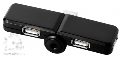 USB Hub на 4 порта Бишелье, черный