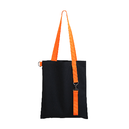 Шоппер Superbag black с ремувкой 4sb, чёрный с оранжевым