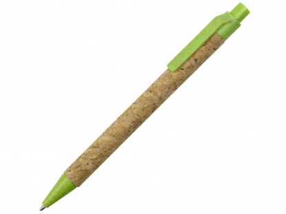 Ручка из пробки и переработанной пшеницы шариковая Evora, зеленая
