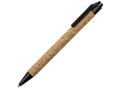 Ручка из пробки и переработанной пшеницы шариковая Evora, черная