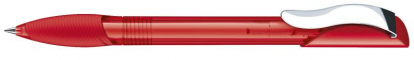 Шариковая ручка Hattrix Clear + Softgrip + Metal clip, красная