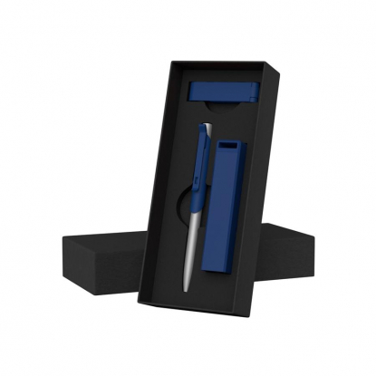 Набор ручка Skil + флешка Case 8Гб + зарядное устройство Chida 2800 mAh, синий