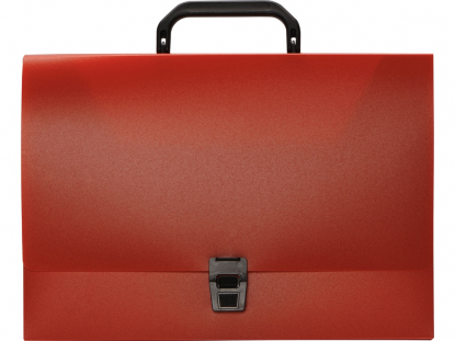 Папка-портфель А4, красный, вид спереди