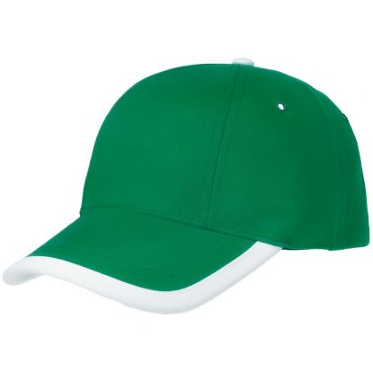 Бейсболка Honor, зелёная с белым кантом