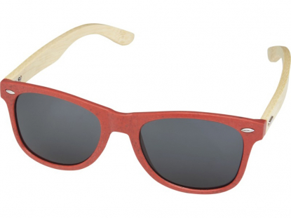 Солнцезащитные очки Sun Ray с бамбуковой оправой, красные