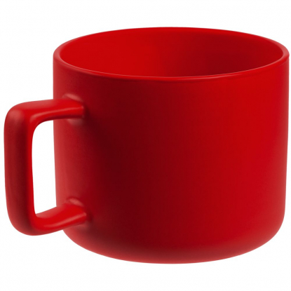 Чашка Jumbo, матовая, красная, вид сбоку