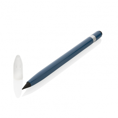 Алюминиевый вечный карандаш с ластиком, синий