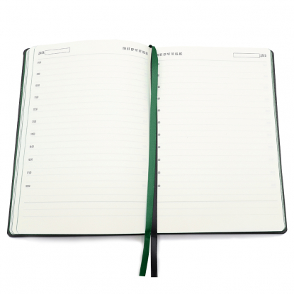 Ежедневник A5 недатированный Efemero в мягком переплёте, черный с тёмно-зеленым