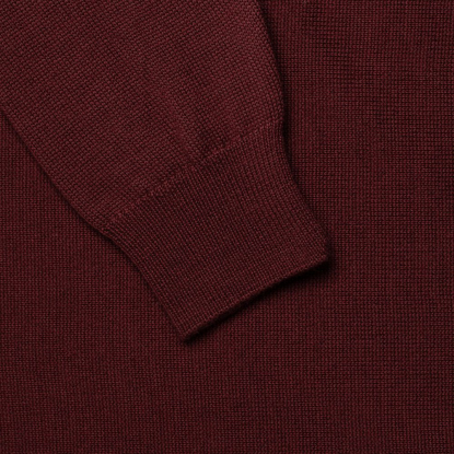 Джемпер Stitch с контрастной отделкой, бордовый, рукав