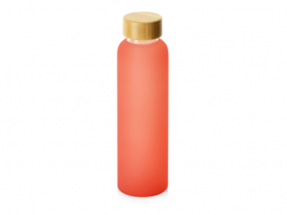 Стеклянная бутылка с бамбуковой крышкой Foggy, красная