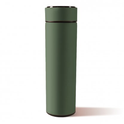 Термос MARK LED soft touch, темно-зеленый
