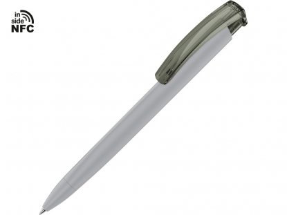 Ручка шариковая трехгранная Trinity K transparent Gum с чипом передачи информации NFC, серая