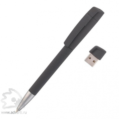 Ручка с флеш-картой USB 16GB TURNUSsofttouch M Klio Eterna, черная