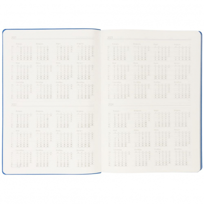 Ежедневник Flexpen Black, недатированный, черный с синим, календарь