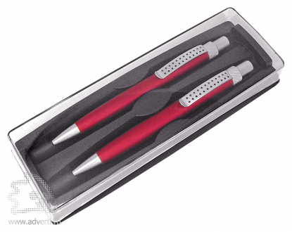 Набор Sumo Set: шариковая ручка, механический карандаш красного цвета