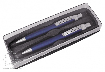 Набор Sumo Set: шариковая ручка, механический карандаш синего цвета