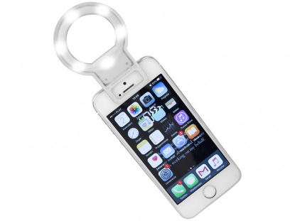 Вспышка LED с зеркалом, белая, на телефоне