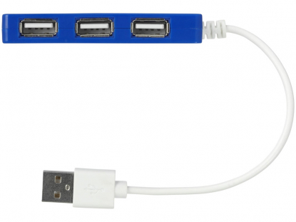 USB Hub на 4 порта Brick, синий, вид сбоку