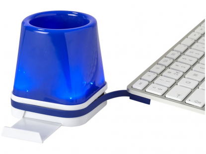 Настольный USB Hub Shine 4 в 1, ярко-синий