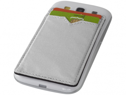 Бумажник RFID с двумя отделениями, белый, прикрепленный к телефону