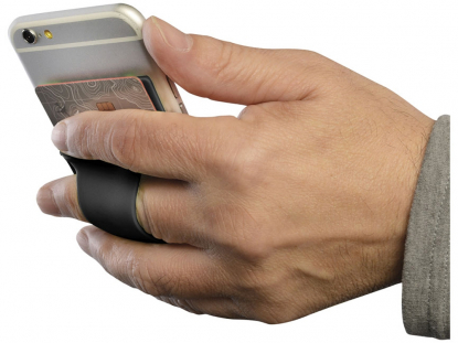 Картхолдер для телефона с отверстием для пальца, чёрный, петля для пальца
