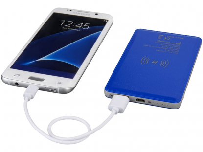 Беспроводной внешний аккумуляторPhase 3000 мAч, ярко-синий, проводная зарядка
