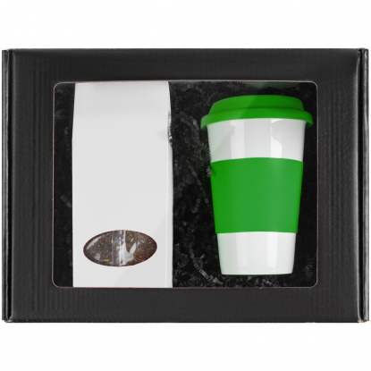Набор Чайная пауза, зеленый с белым
