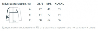 Размерная таблица водолазки Urban