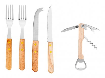 Набор для пикника Modesto, два ножа, вилки и штопор
