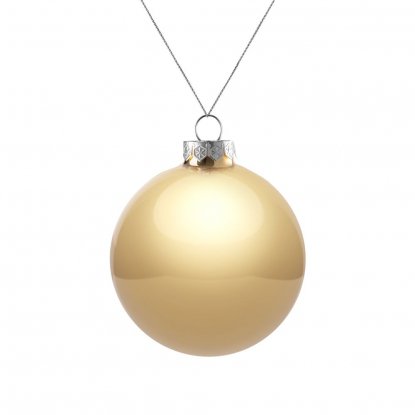 Елочный шар Finery Gloss, 8 см, глянцевый золотистый