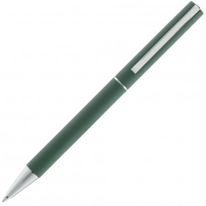 Ручка шариковая Blade Soft Touch, зеленая, вид сзади