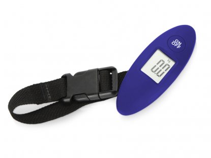 Багажные весы с покрытием soft-touch Gravity, синие