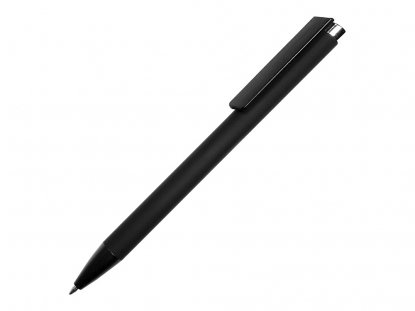 Ручка металлическая шариковая Taper Metal soft-touch, черная с серебристым