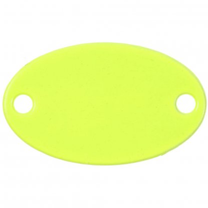 Шильдик металлический Alfa Oval, желтый неон