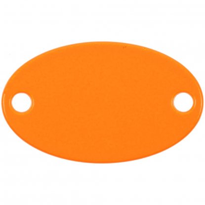 Шильдик металлический Alfa Oval, оранжевый неон