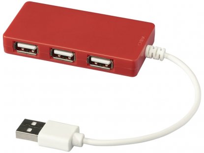 USB Hub на 4 порта Brick, красный