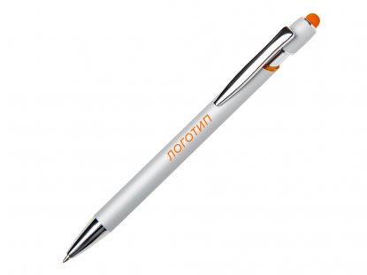 Ручка-стилус металлическая шариковая Sway Monochrome с цветным зеркальным слоем, оранжевая