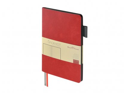 Блокнот А5 Boston, красный с серым