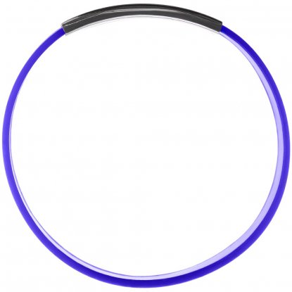 Силиконовый браслет Brisky с металлическим шильдом, синий, вид сверху