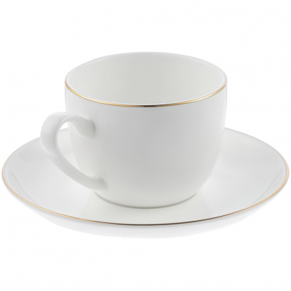 Кофейная пара Mansion Select, белая с золотистой отводкой