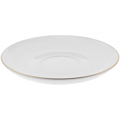 Блюдцеt, белое с золотистой отводкой