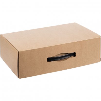 Коробка Matter Light с чёрной ручкой, крафт