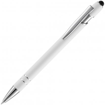 Ручка шариковая Pointer Soft Touch со стилусом, белая